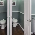 2 station restroom trailer interior