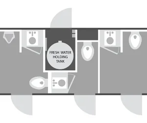 3 Station Restroom Trailer Plans