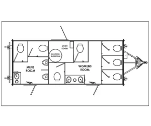 9 station restroom trailer floor plans