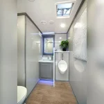 2 station restroom trailer interior