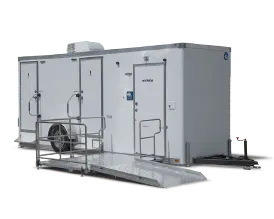 luxury white restroom trailer