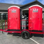2 station trailer mounted porta potty
